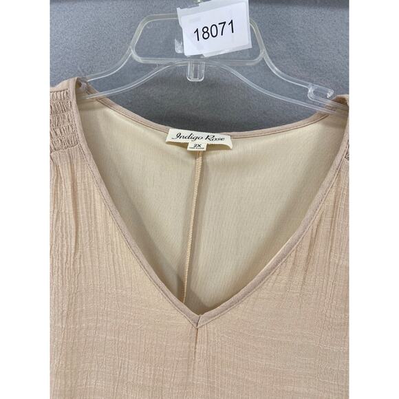 Indigo Rose Dress Sz 2X Tiered Crochet Lace Bell Sleeves Cottage Core Boho Gypsy - Picture 10 of 10